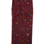 Dolce & Gabbana Maroon Nylon Crystal Embellished Pantyhose Tights SCS2165-M