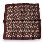 Dolce & Gabbana Maroon Oranges Silk Square Handkerchief Scarf MS7329