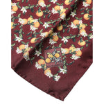 Dolce & Gabbana Maroon Oranges Silk Square Handkerchief Scarf MS7329