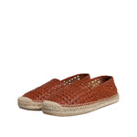 Dolce & Gabbana Maroon Woven Leather Men Espadrille Shoes MV6628-41
