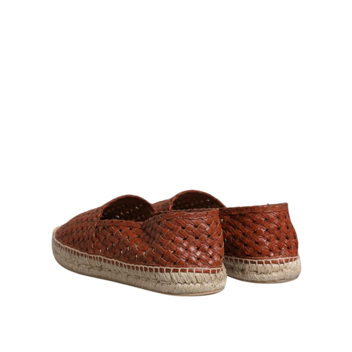 Dolce & Gabbana Maroon Woven Leather Men Espadrille Shoes MV6628-41