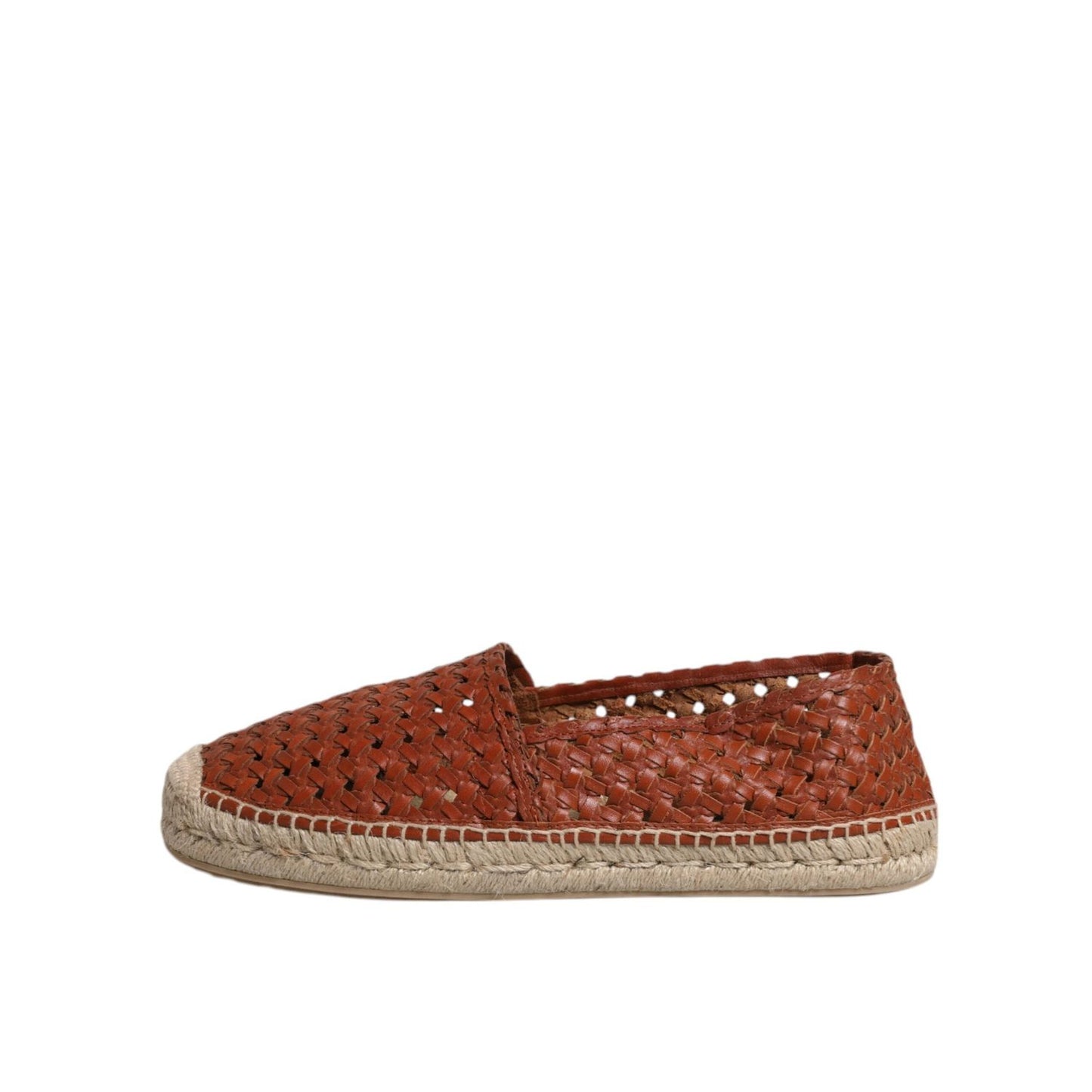 Dolce & Gabbana Maroon Woven Leather Men Espadrille Shoes MV6628-41