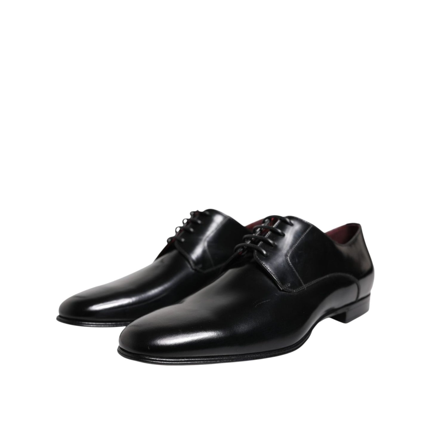 Dolce & Gabbana Men Dress Black Calfskin Leather Derby Shoes MV7983-41.5
