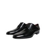 Dolce & Gabbana Men Dress Black Calfskin Leather Derby Shoes MV7983-41.5