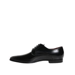 Dolce & Gabbana Men Dress Black Calfskin Leather Derby Shoes MV7983-41.5