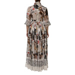 Dolce & Gabbana Multicolor Animal Print Silk Ascot Maxi Dress DR81747-40
