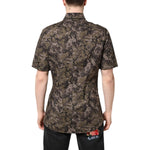 Dolce & Gabbana Multicolor Camouflage Button Down GOLD Shirt TSH90453-37