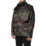 Dolce & Gabbana Multicolor Camouflage Button Hooded Jacket JKT4140-54