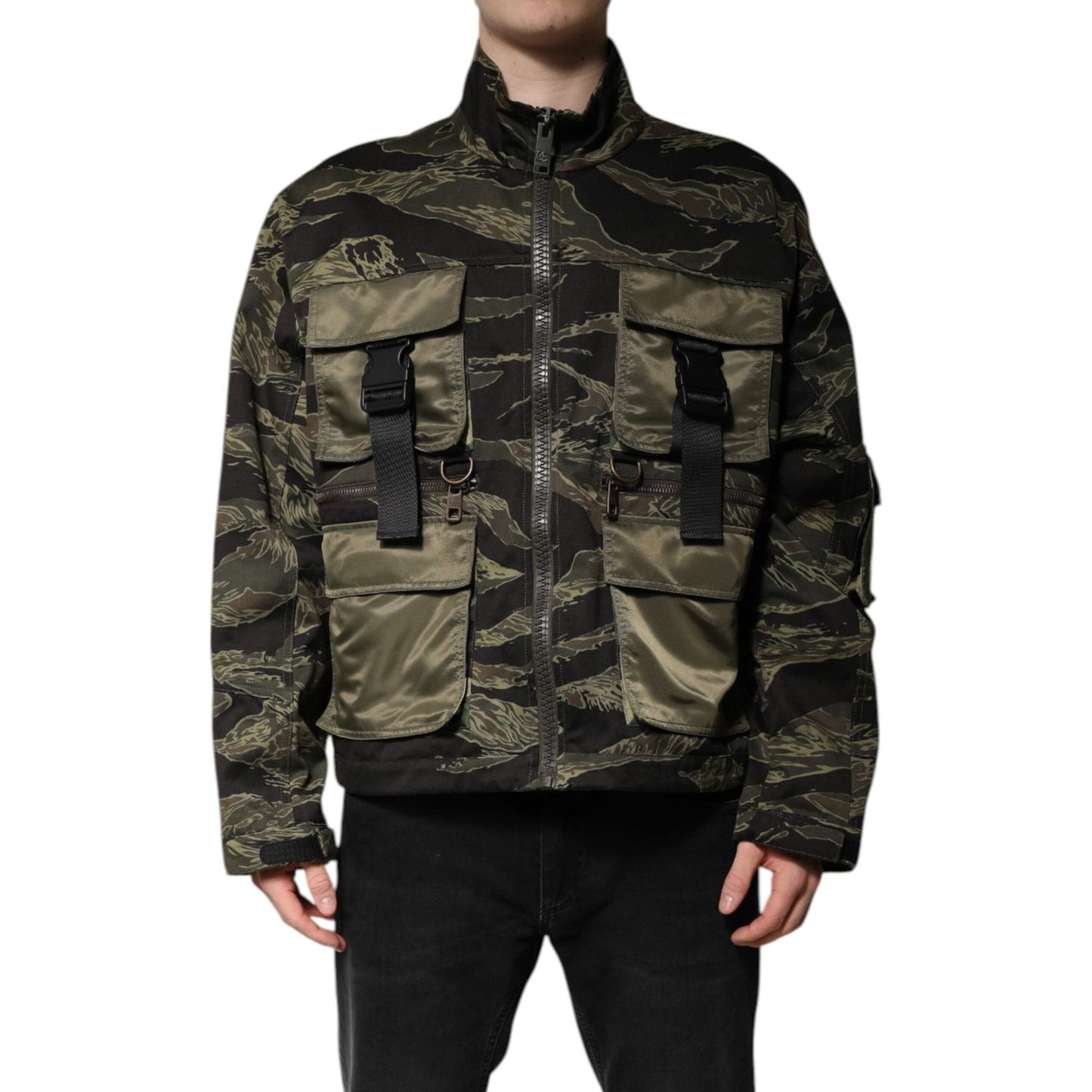 Dolce & Gabbana Multicolor Camouflage Cotton Bomber Jacket JKT4124-52
