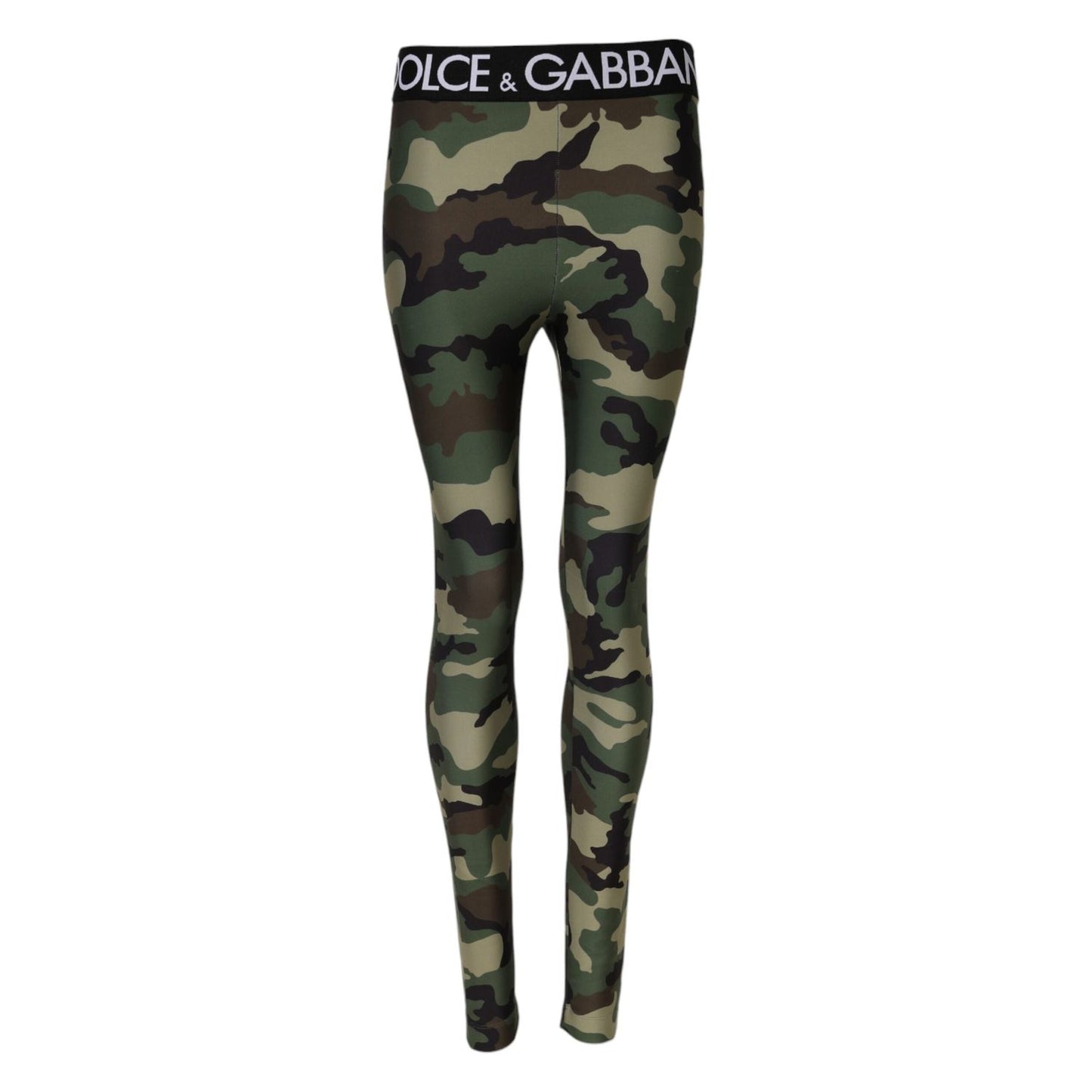 Dolce & Gabbana Multicolor Camouflage DG Waist Leggings Pants PAN76162-38