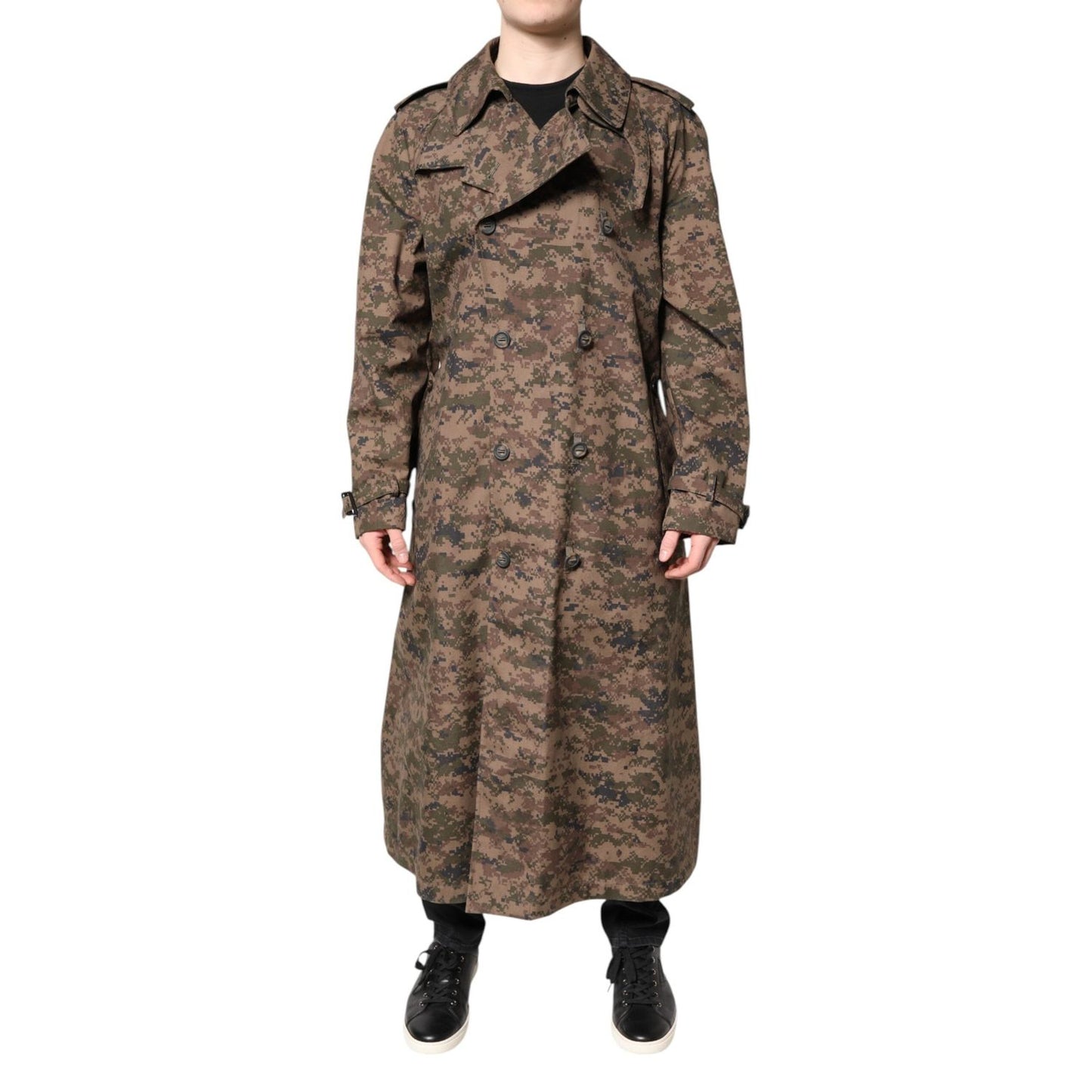 Dolce & Gabbana Multicolor Camouflage Double Breasted Coat Jacket JKT4143-54