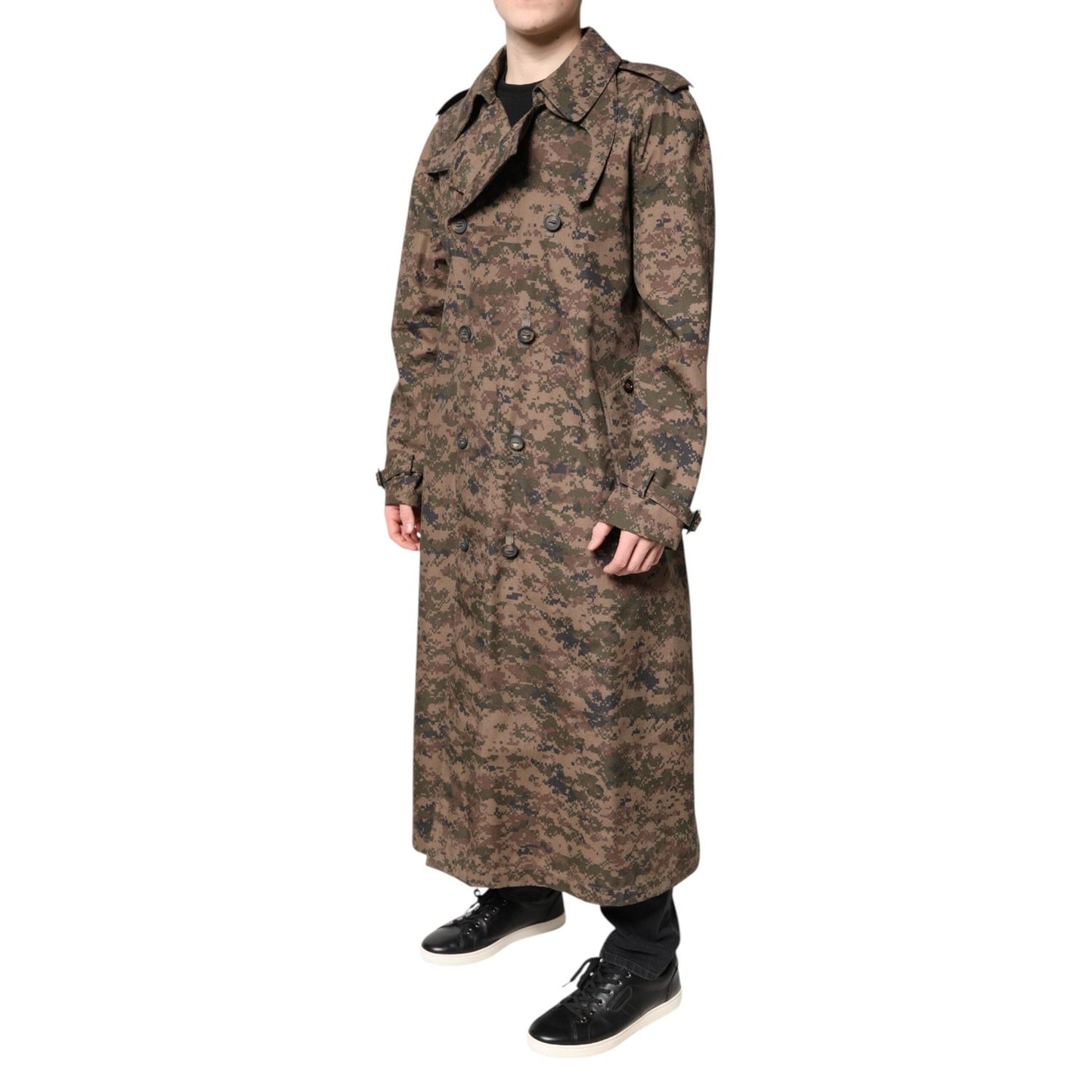 Dolce & Gabbana Multicolor Camouflage Double Breasted Coat Jacket JKT4143-54