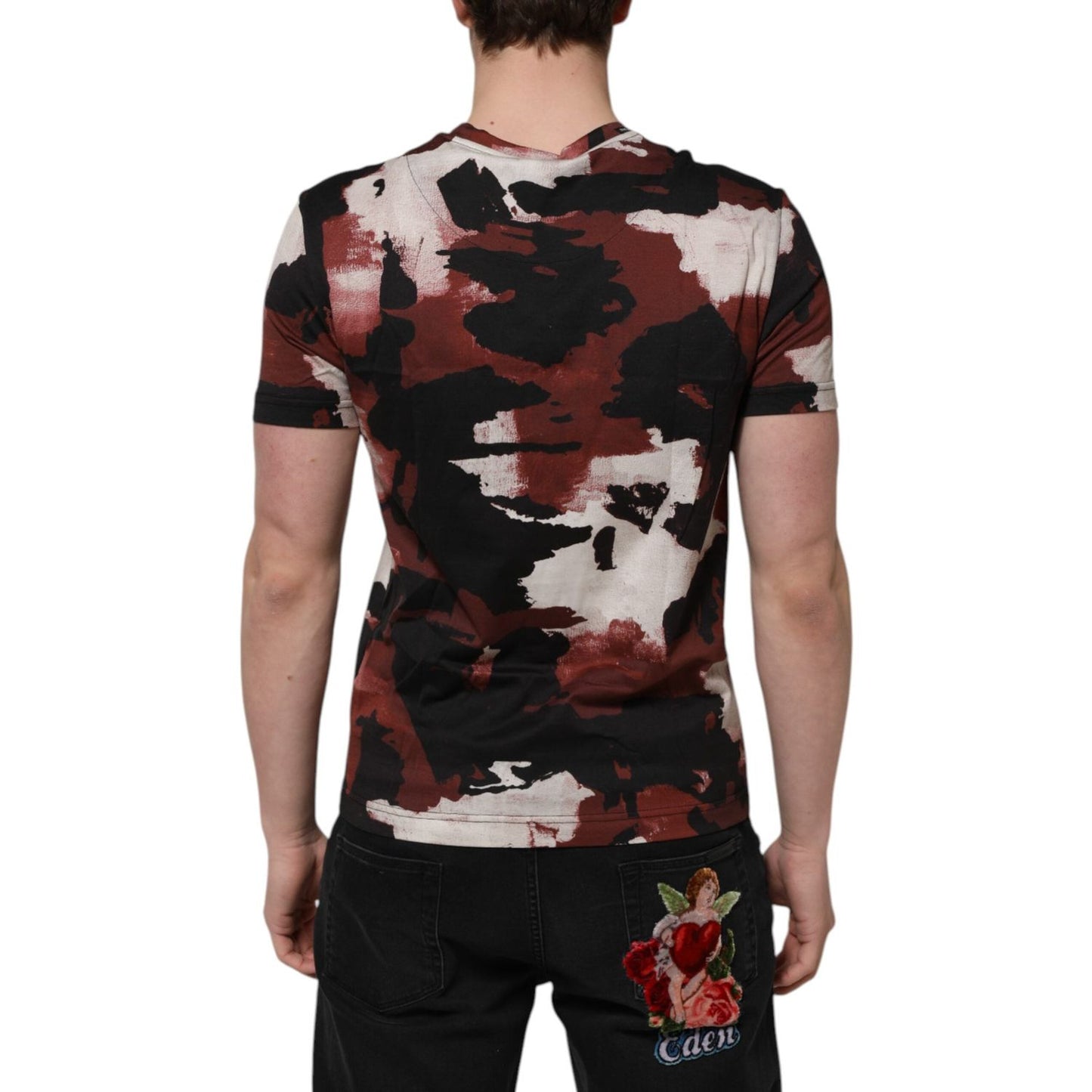 Dolce & Gabbana Multicolor Camouflage Men Crew Neck T-shirt TSH90499-44