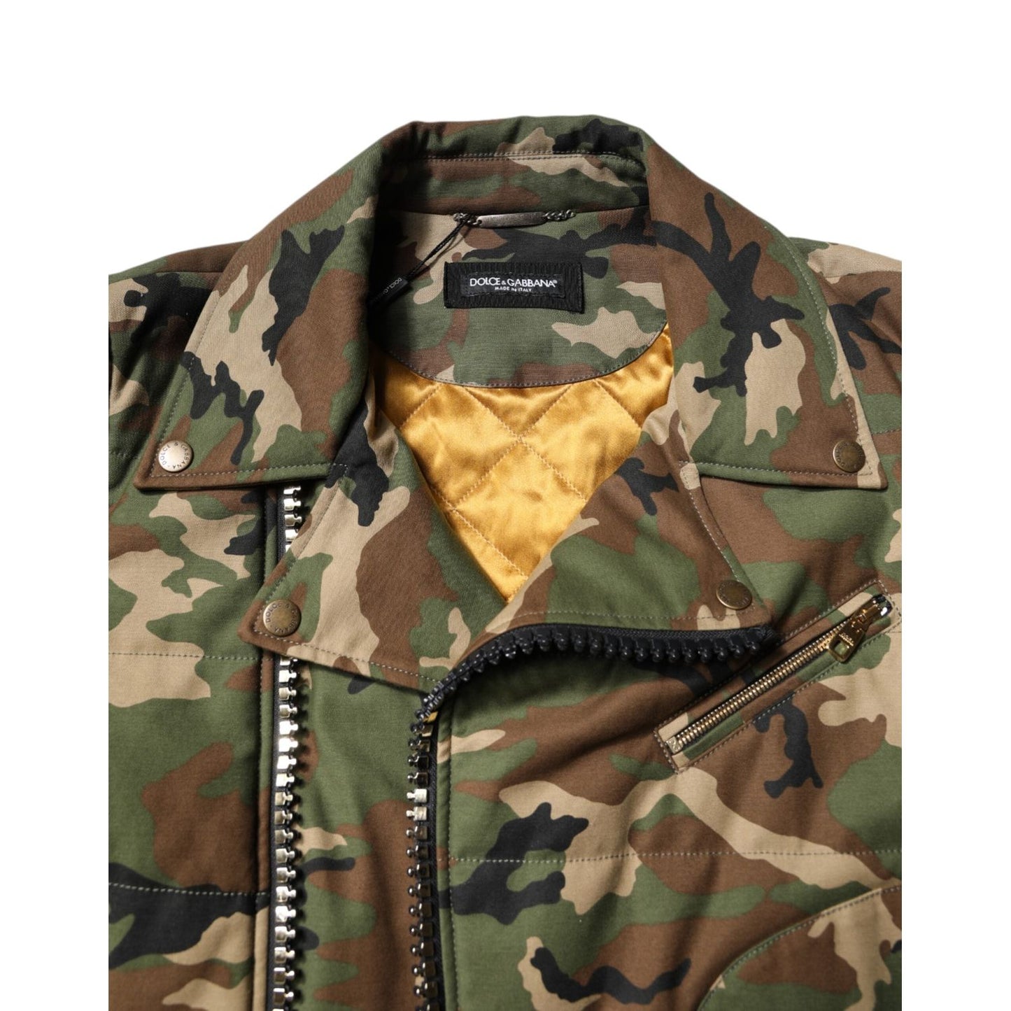 Dolce & Gabbana Multicolor Camouflage Nylon Biker Jacket JKT4128-52