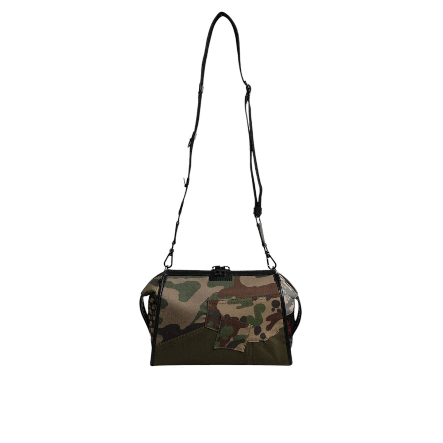Dolce & Gabbana Multicolor Camouflage Patchwork Crossbody Bag BAG4318