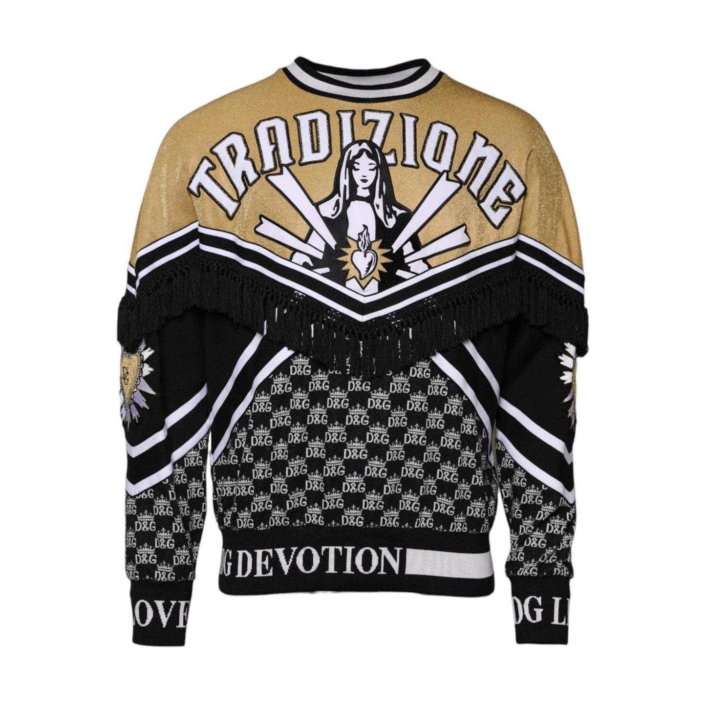 Dolce & Gabbana Multicolor Cotton Crew Neck Pullover Sweater TSH90293-46