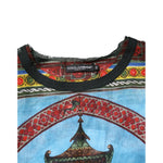 Dolce & Gabbana Multicolor Cotton Linen Temple Print T-shirt TSH91305-52