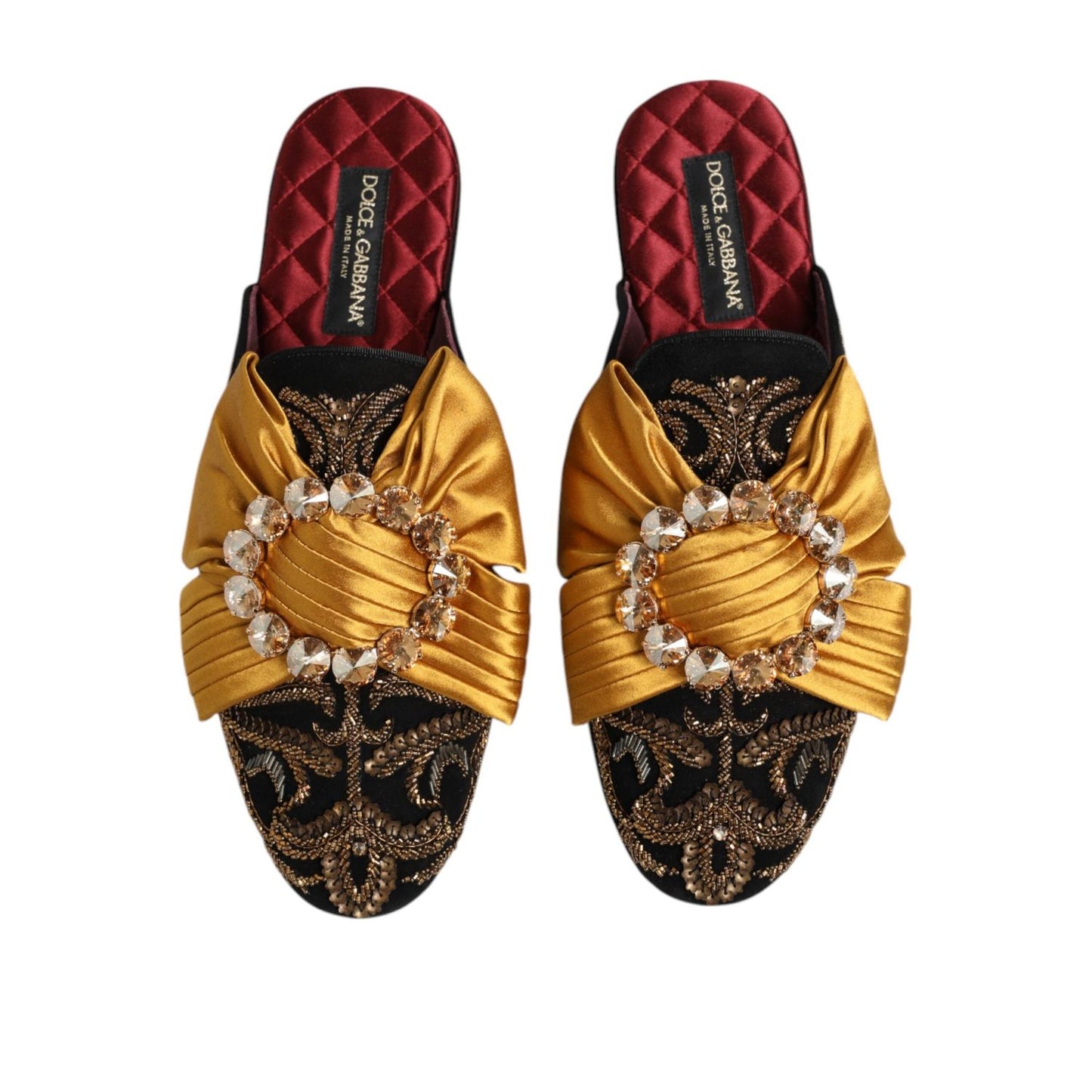 Dolce & Gabbana Multicolor Embellished Flat Sandals Shoes MV7489-44