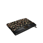 Dolce & Gabbana Multicolor Leopard Print Jacquard Logo Plaque Pouch Bag BAG4657