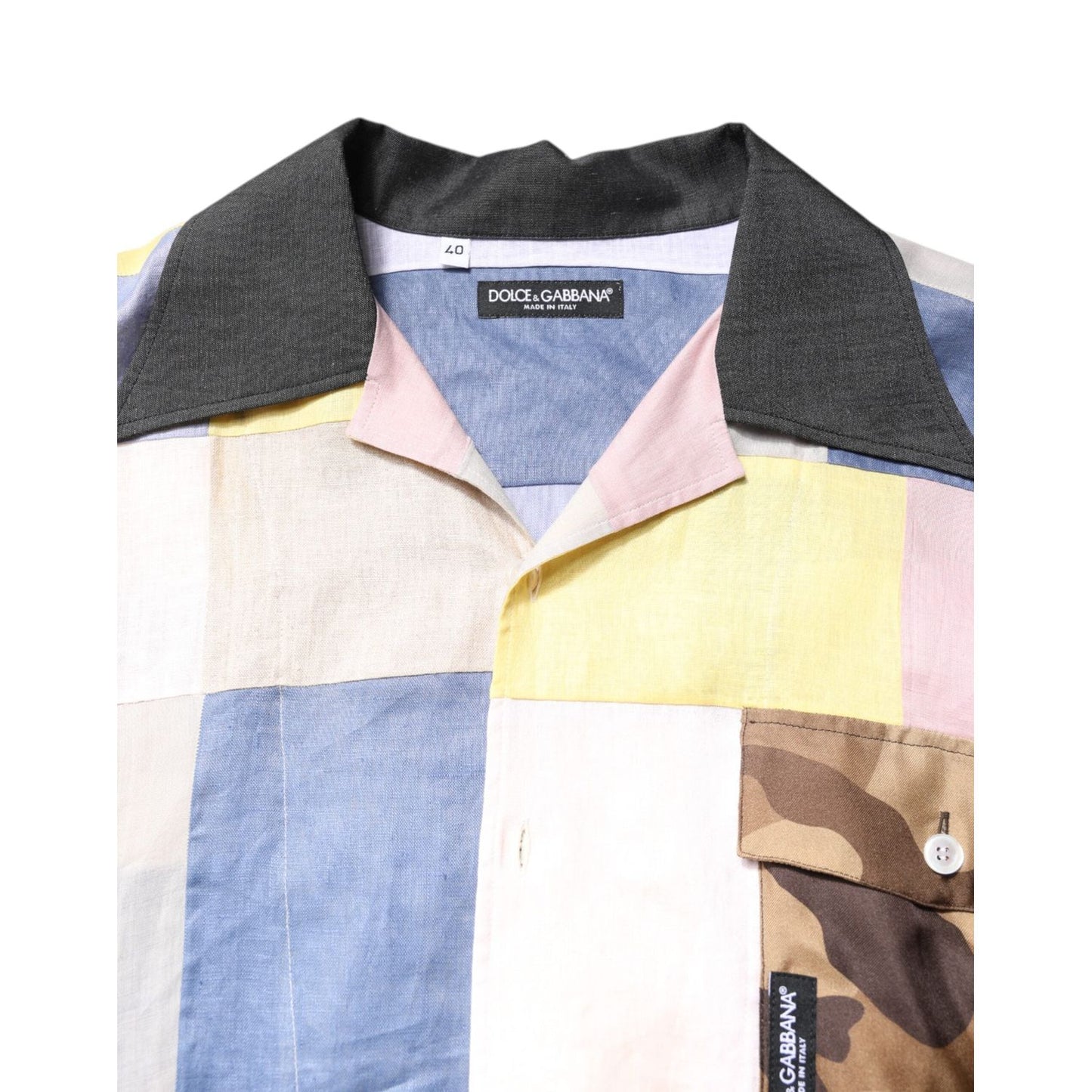 Dolce & Gabbana Multicolor Patchwork Short Sleeve Shirt TSH87770-40