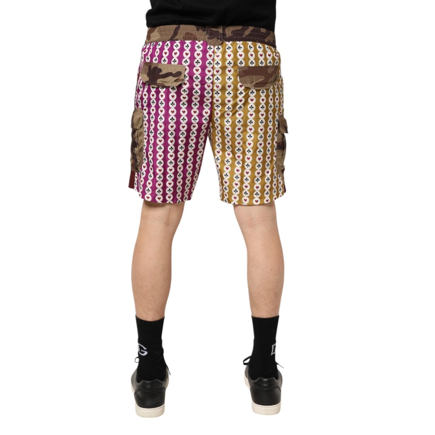 Dolce & Gabbana Multicolor Playing Card Camouflage Shorts Swimwear BIK1623-4