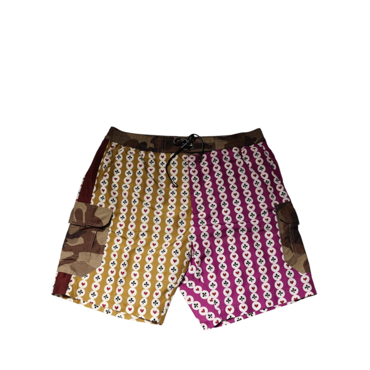 Dolce & Gabbana Multicolor Playing Card Camouflage Shorts Swimwear BIK1623-4