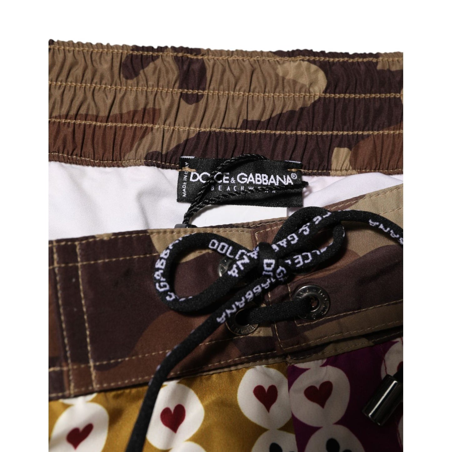 Dolce & Gabbana Multicolor Playing Card Camouflage Shorts Swimwear BIK1623-4