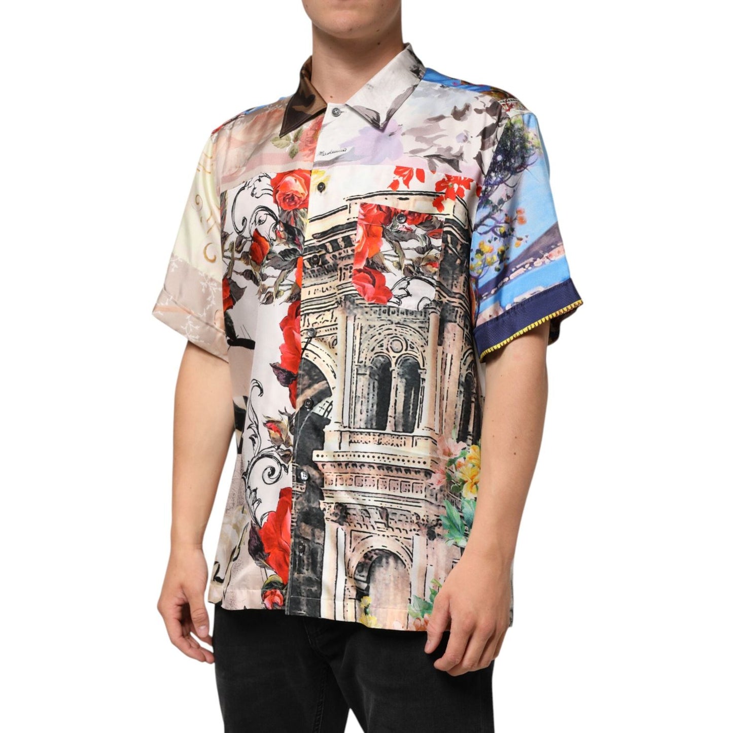 Dolce & Gabbana Multicolor Printed Casual Short Sleeve Shirt TSH90795-41