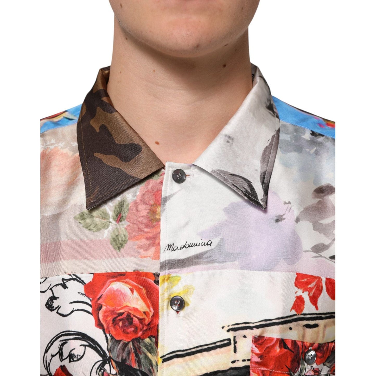 Dolce & Gabbana Multicolor Printed Casual Short Sleeve Shirt TSH90795-41