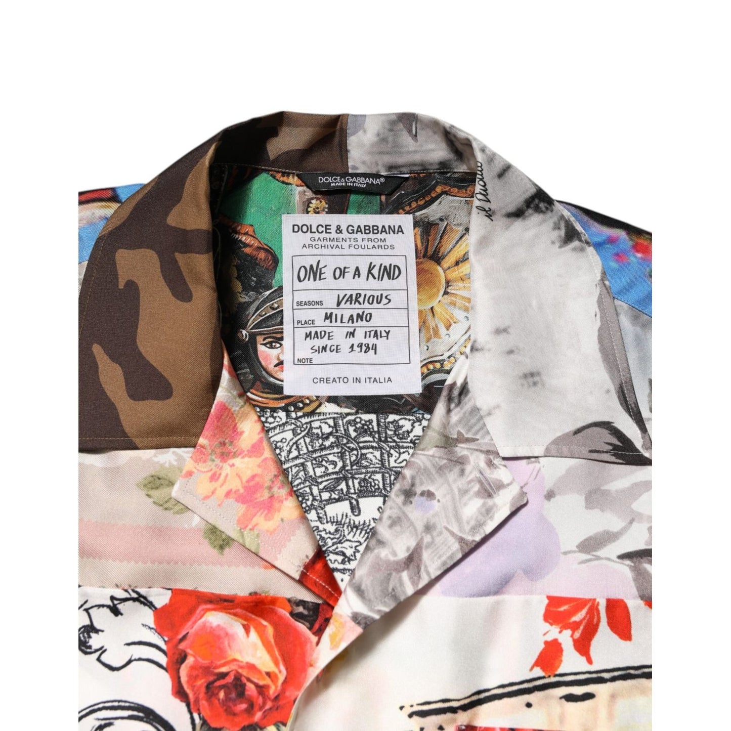 Dolce & Gabbana Multicolor Printed Casual Short Sleeve Shirt TSH90795-41