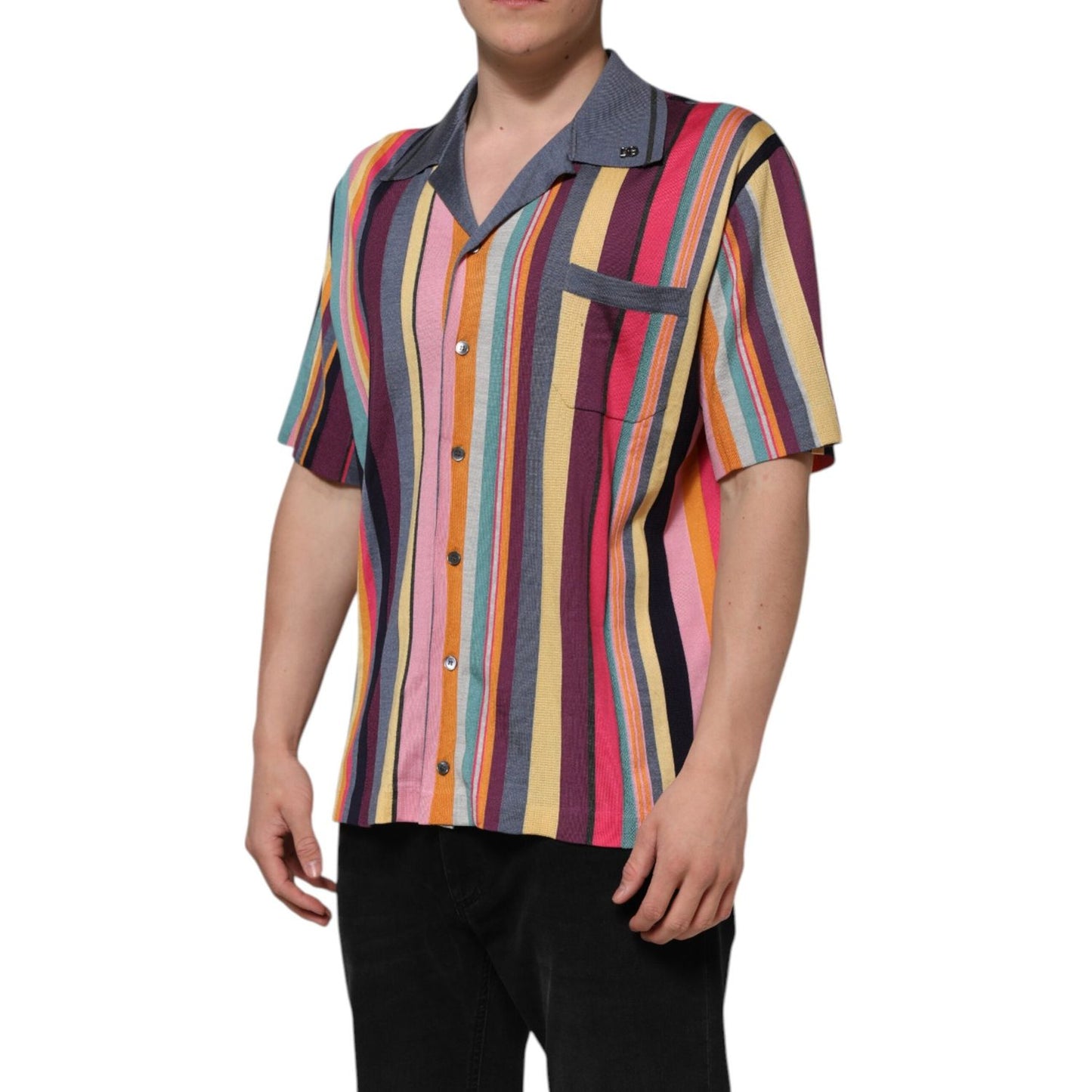 Dolce & Gabbana Multicolor Stripes Collared Men Polo T-shirt THS90358-48