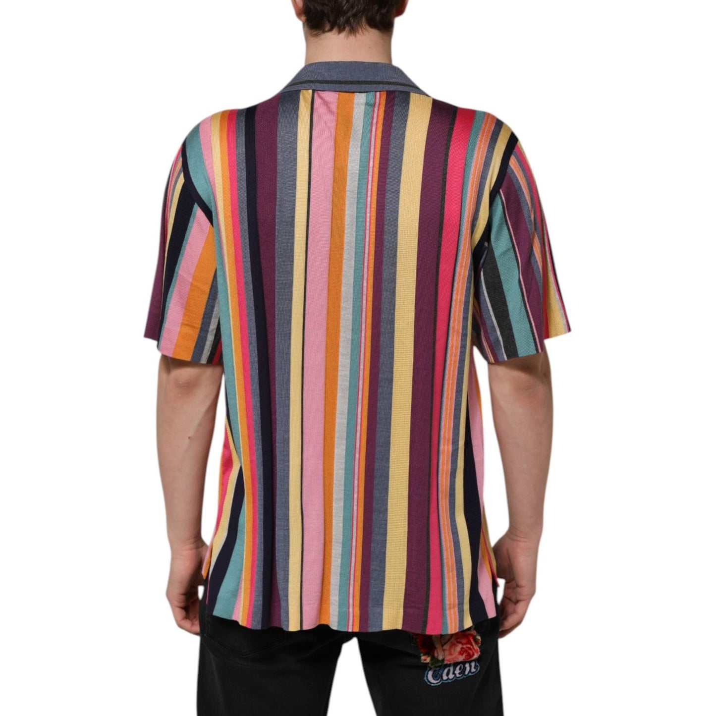 Dolce & Gabbana Multicolor Stripes Collared Men Polo T-shirt THS90358-48