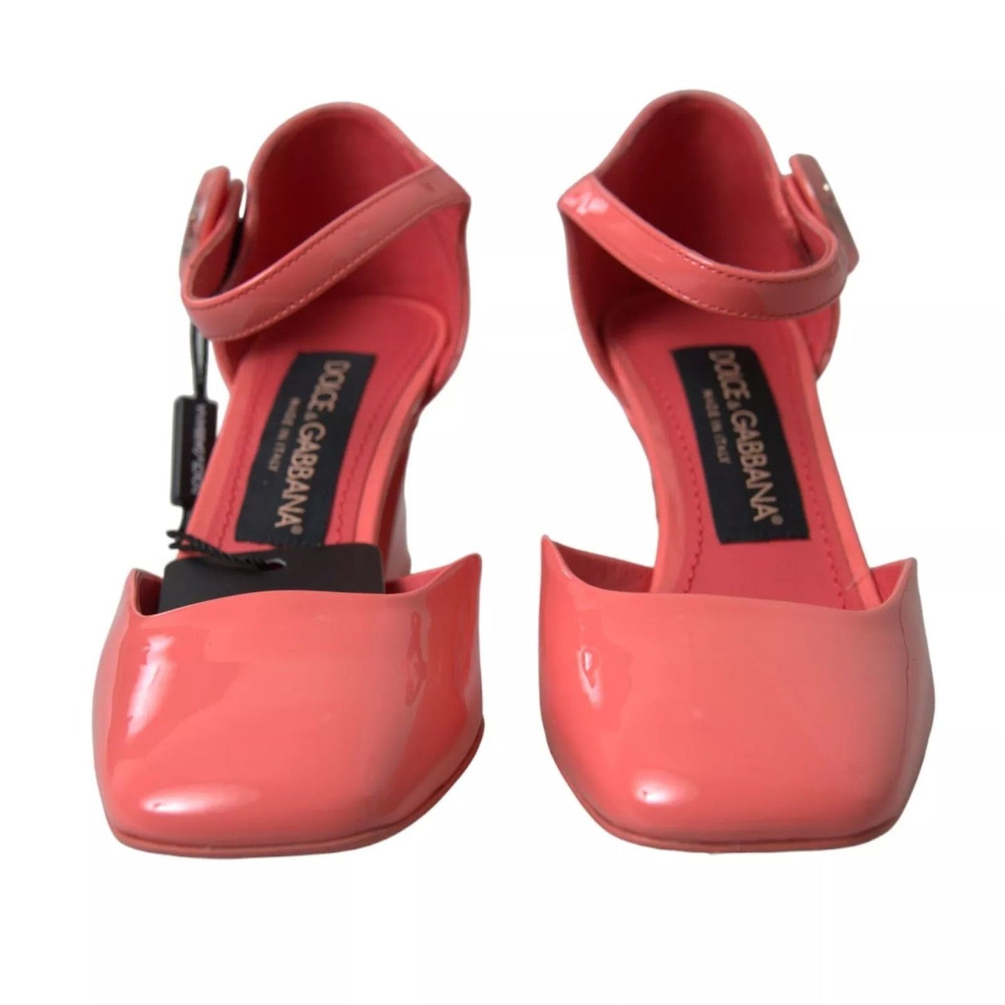 Dolce & Gabbana Peach Leather Ankle Strap Heels Sandals Shoes LA10319-35