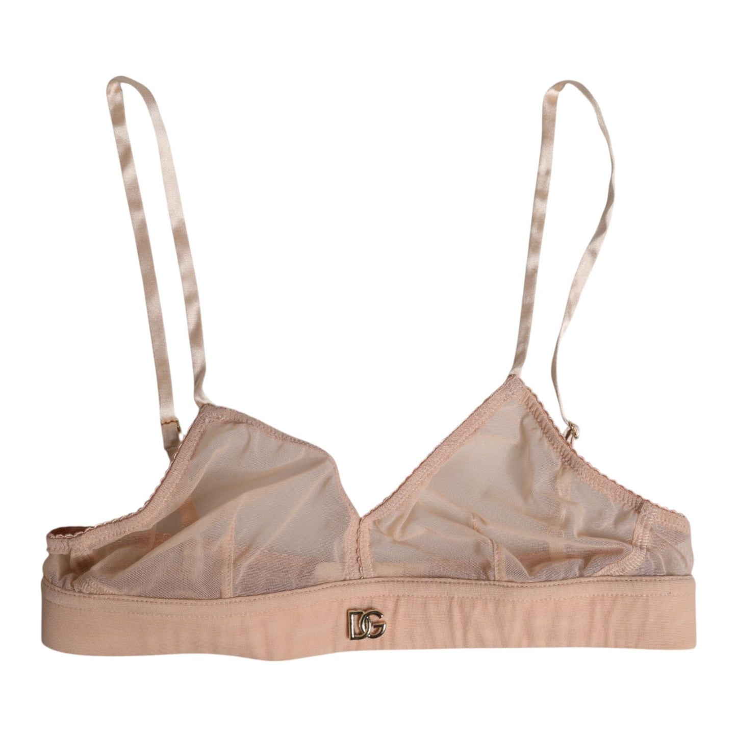 Dolce & Gabbana Powder Pink Nylon DG Logo Non Wire Bra Underwear BIK1435-5