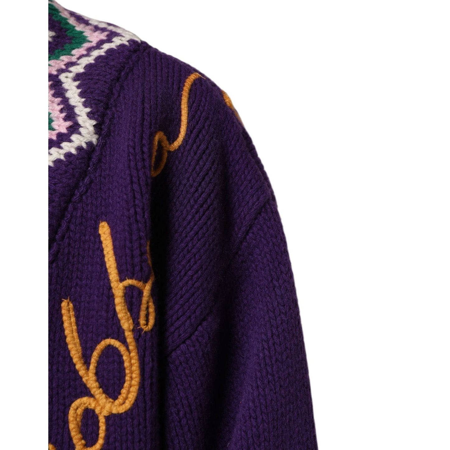 Dolce & Gabbana Purple Wool DG Logo Men Knit Pullover Sweater TSH90257-M