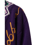 Dolce & Gabbana Purple Wool DG Logo Men Knit Pullover Sweater TSH90257-M