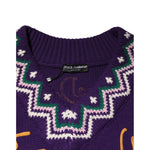 Dolce & Gabbana Purple Wool DG Logo Men Knit Pullover Sweater TSH90257-M