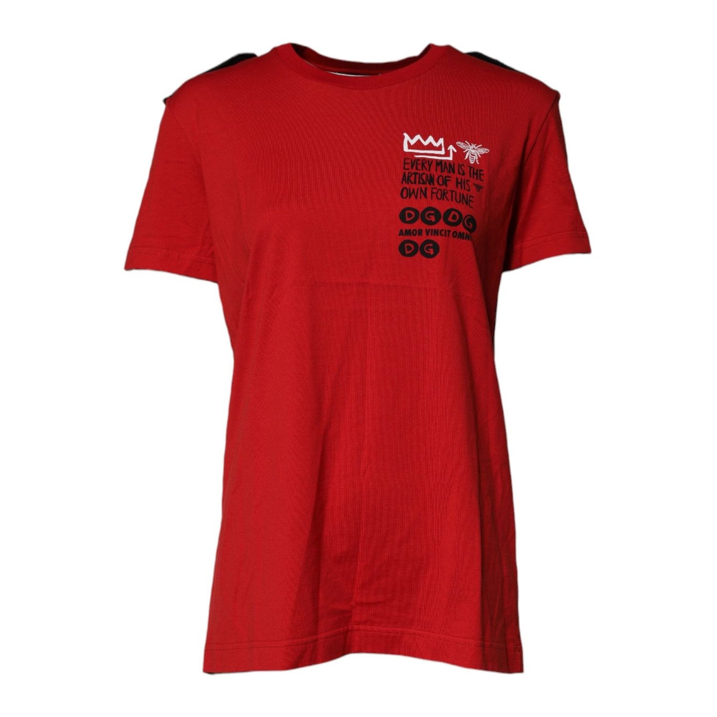 Dolce & Gabbana Red Cotton Round Neck Short Sleeves T-shirt TSH87151-38