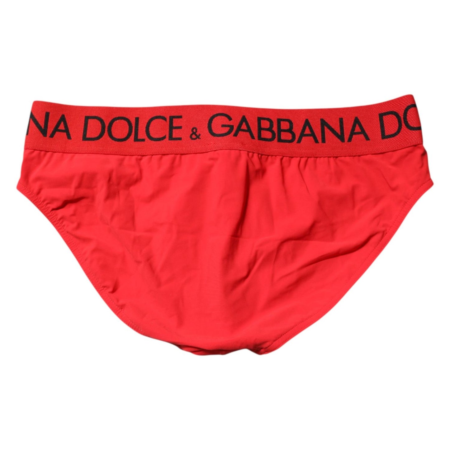 Dolce & Gabbana Red Logo Waist Men Beachwear Brief Swimwear BIK1616-5