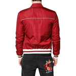 Dolce & Gabbana Red White Nylon Full Zip Men Bomber Jacket JKT4139-44