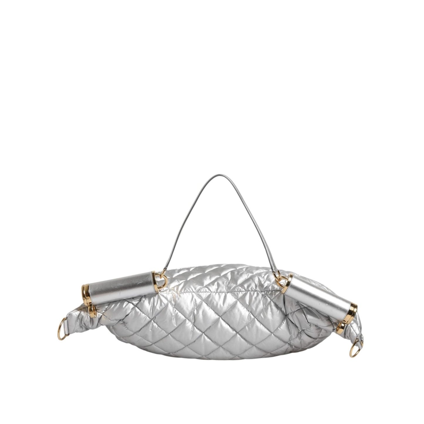 Dolce & Gabbana Silver Quilted Filled Crossbody Shoulder Bag SICILY Bag BAG4732