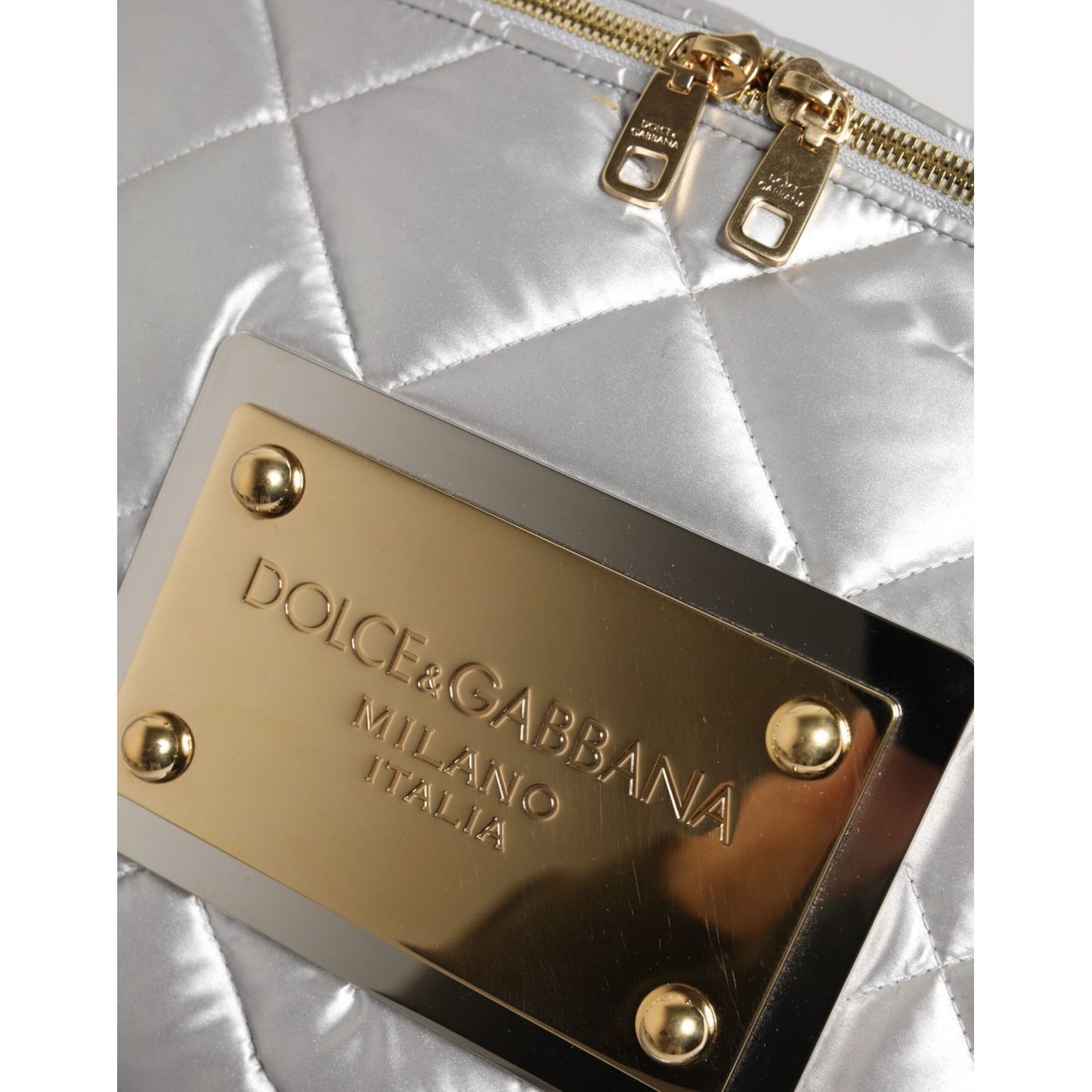 Dolce & Gabbana Silver Quilted Filled Crossbody Shoulder Bag SICILY Bag BAG4732