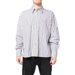 Dolce & Gabbana White Black Stripe Button Down Casual Shirt TSH87838-40