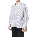 Dolce & Gabbana White Black Stripe Button Down Casual Shirt TSH87838-40