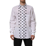 Dolce & Gabbana White Cotton Black DG Logo Long Sleeve Shirt TSH90809-45