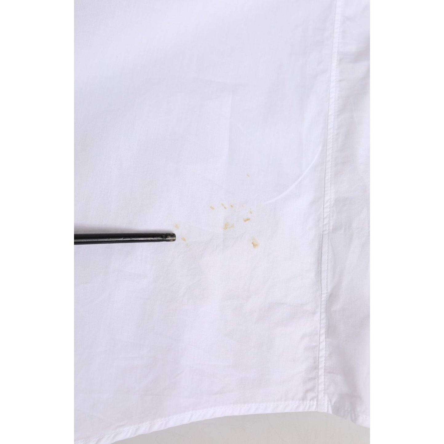 Dolce & Gabbana White Cotton Crown Collar GOLD Formal Shirt TSH91339-40