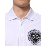 Dolce & Gabbana White Cotton DG Heart Logo Embroider T-shirt TSH90619-52