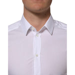 Dolce & Gabbana White Cotton GOLD Formal Men Longsleeves Shirt TSH90820-39