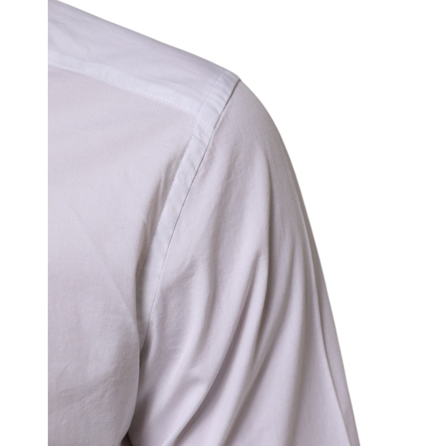 Dolce & Gabbana White Cotton GOLD Long Sleeves Formal Men Shirt TSH90814-40