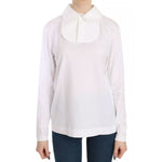 Dolce & Gabbana White Cotton Longsleeve Collared Blouse TSH3657-40
